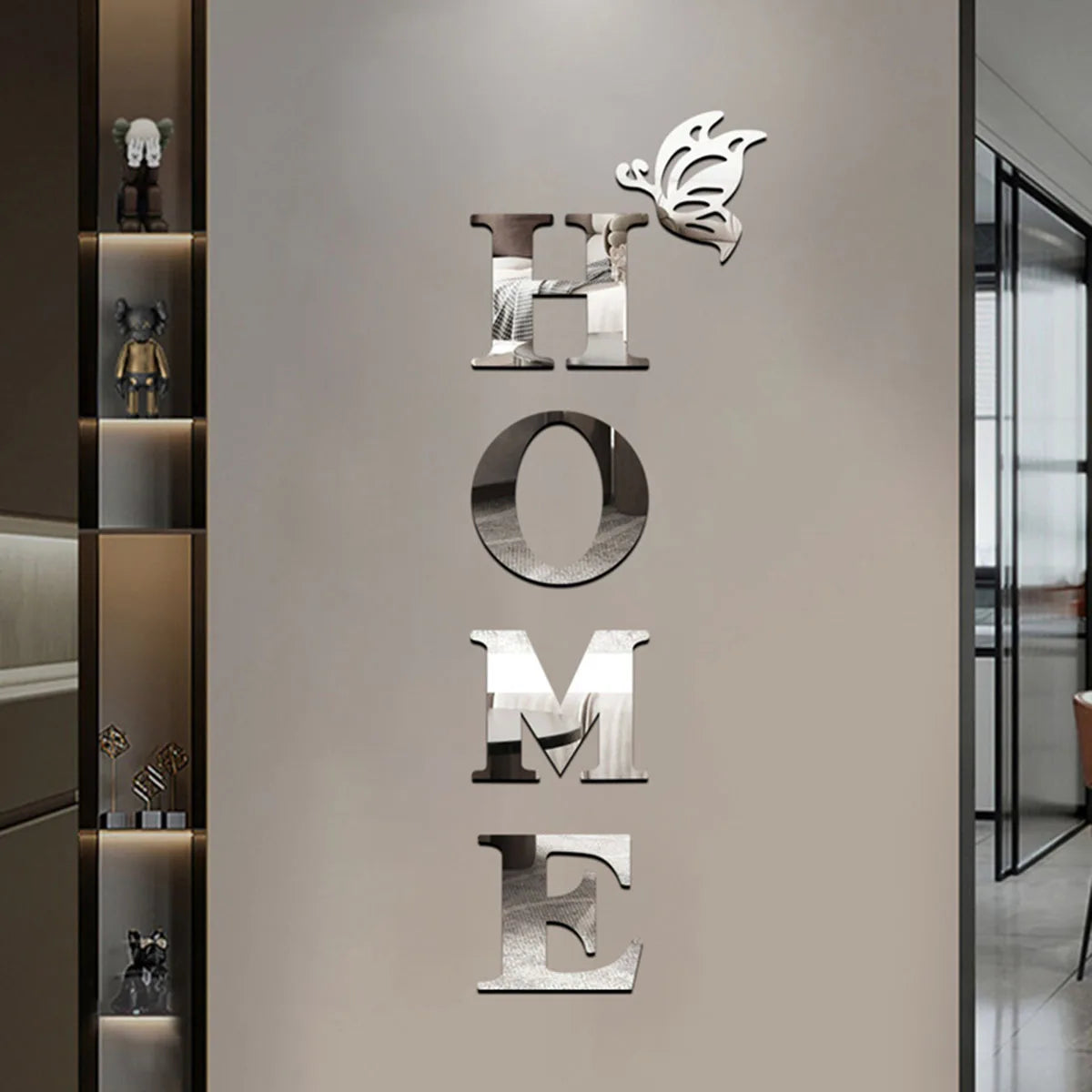 Décoration Murale HOME 3D Effet Miroir – Maison Vanoa