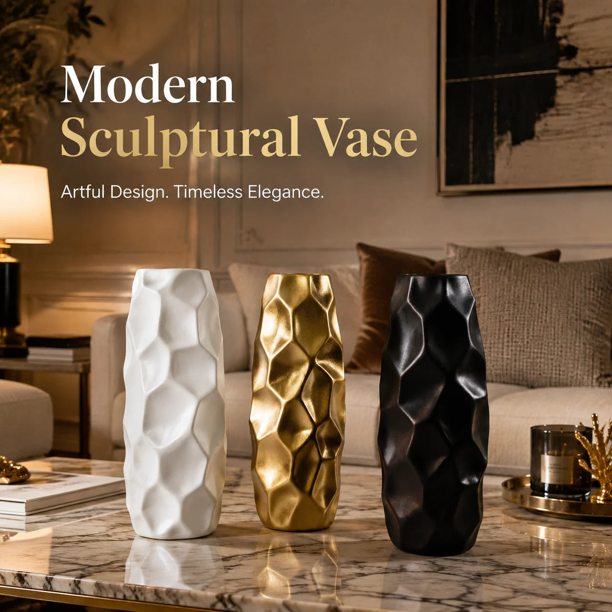 Vase Sculptural Moderne en Résine – Maison Vanoa