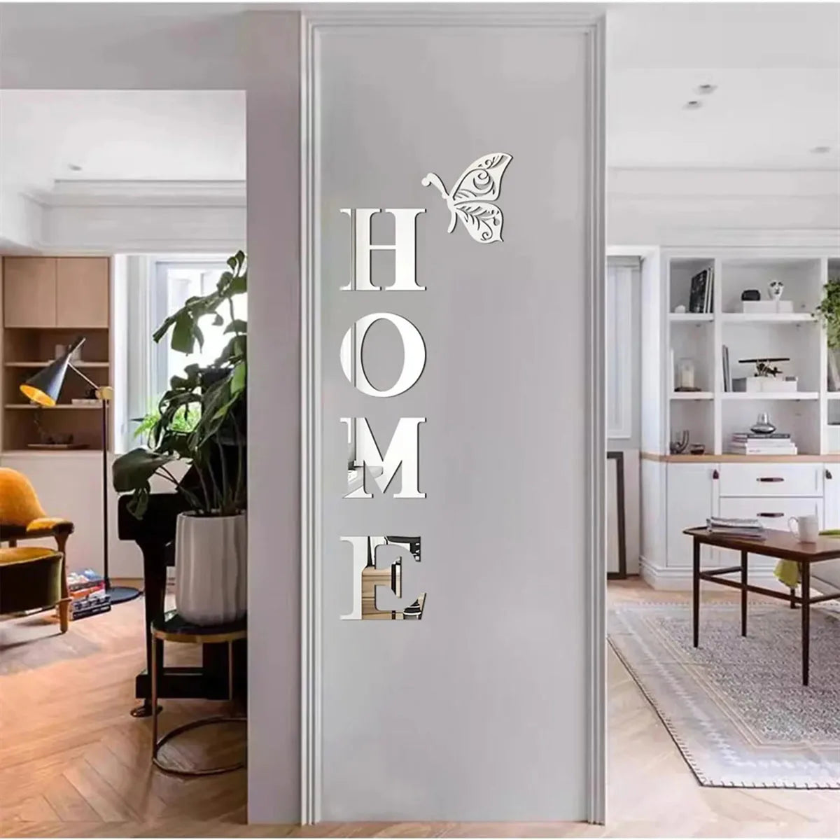 Décoration Murale HOME 3D Effet Miroir – Maison Vanoa