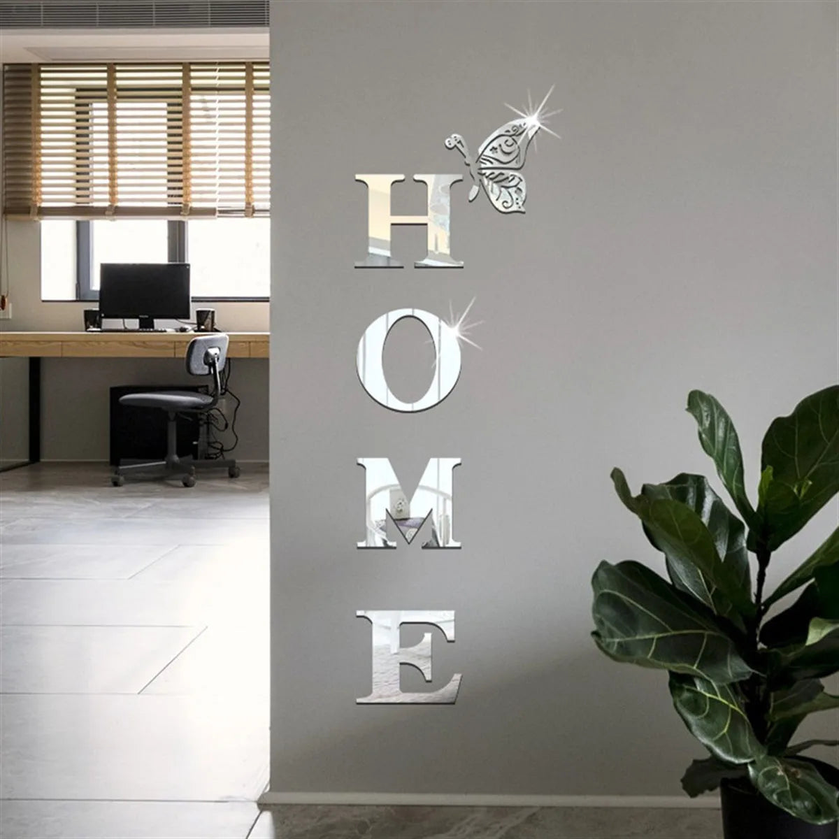 Décoration Murale HOME 3D Effet Miroir – Maison Vanoa